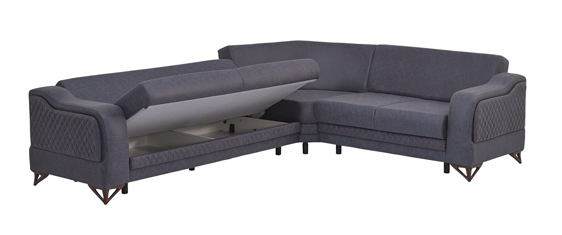Favori Fabric Convertible L-Shaped Sectional Sofa