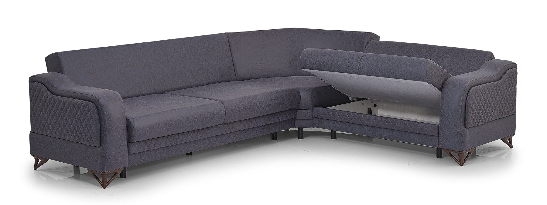 Favori Fabric Convertible L-Shaped Sectional Sofa
