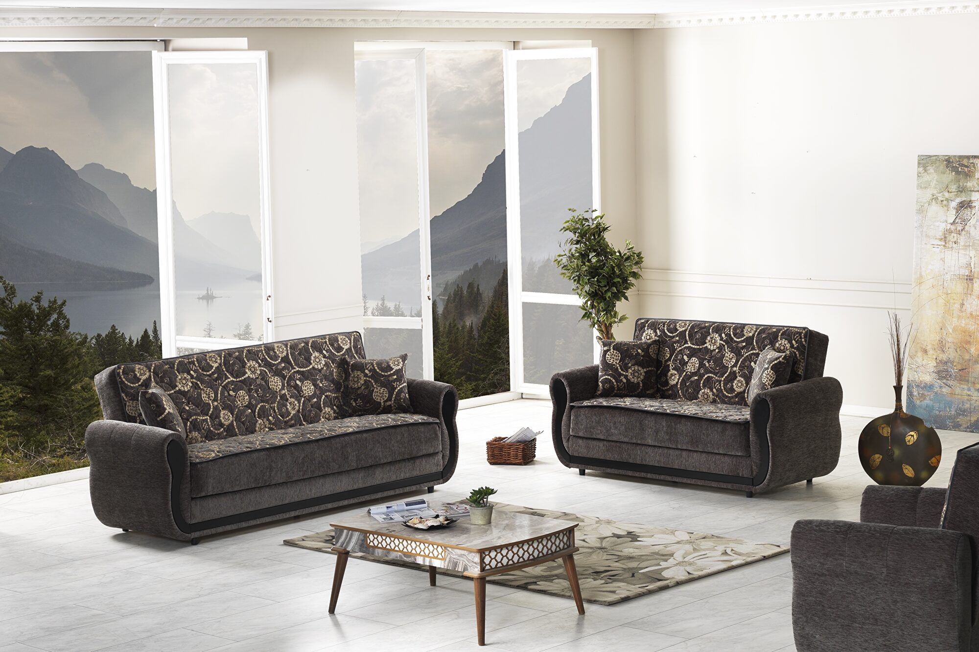 Havana Fabric Convertible Living Set