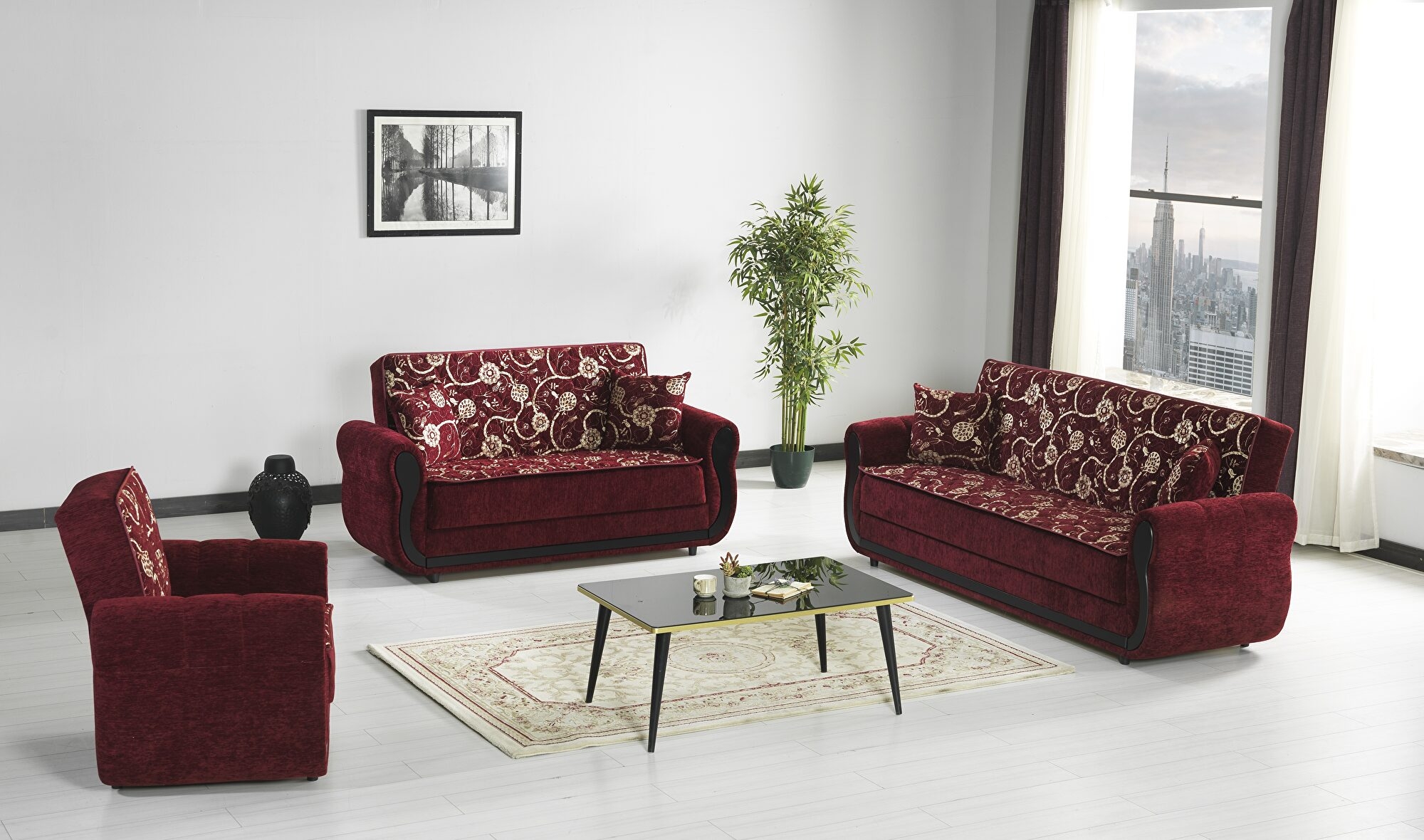 Havana Fabric Convertible Living Set