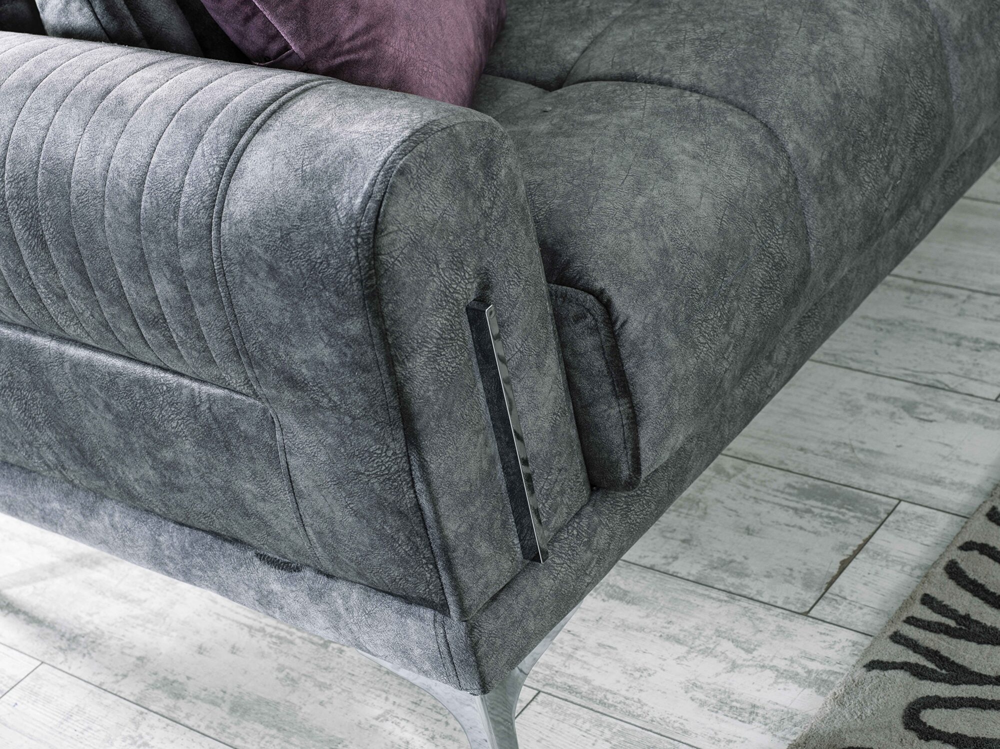 Moda Fabric Velvet Convertible Living Set