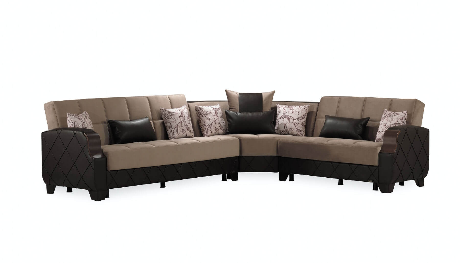 Molina Microfiber/Leatherette Convertible Modular Sectional Sofa, Composition 1