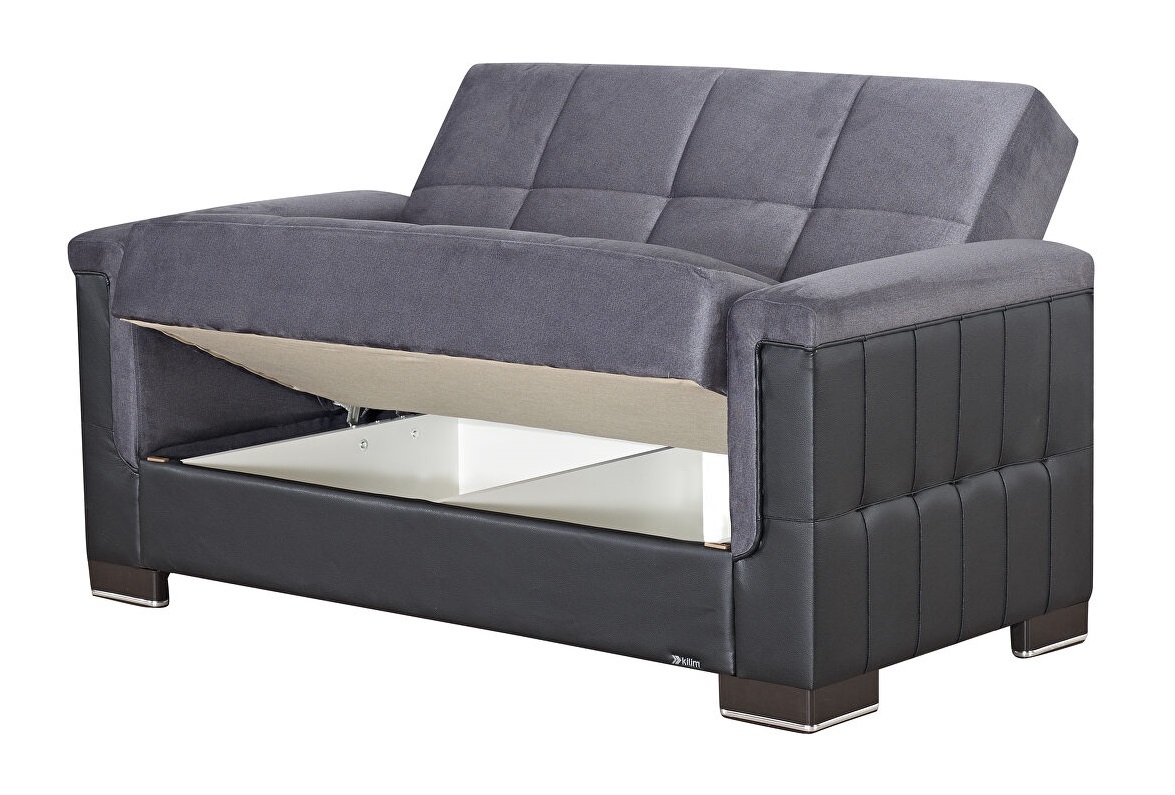 Armada Pro Fabric/PU Convertible Loveseat