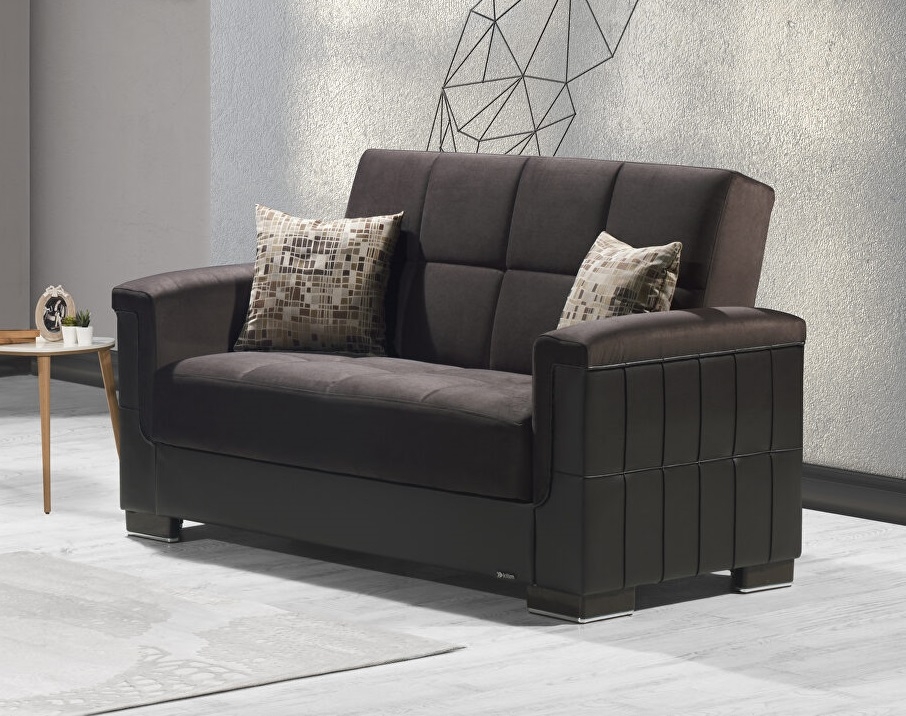 Armada Pro Fabric/PU Convertible Loveseat