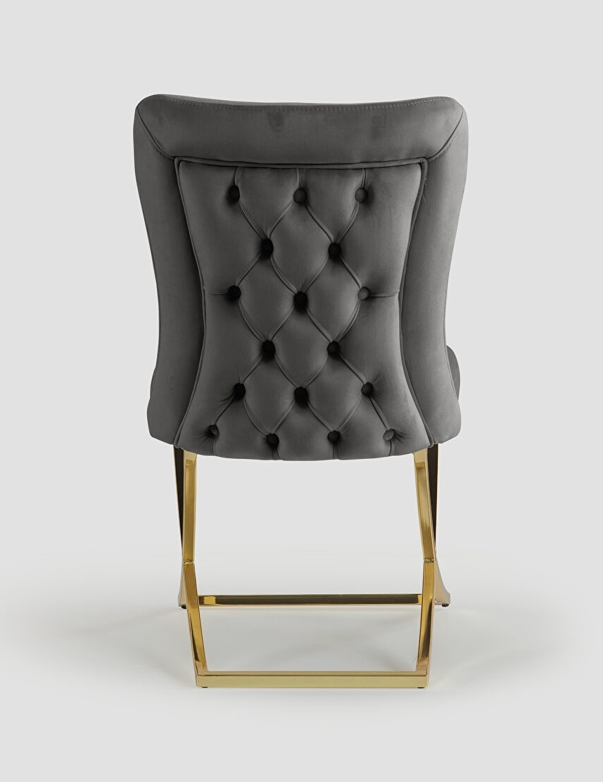 Royal Fabric Tufted Back Chair, Set of 2