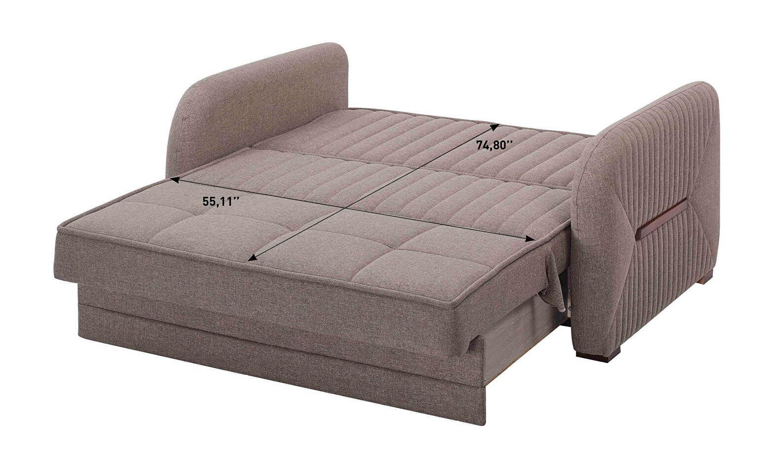 Speedy Fabric Convertible Loveseat