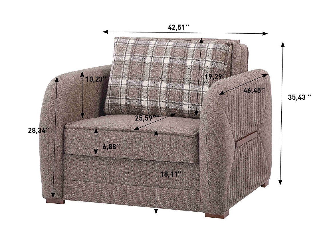 Speedy Chenille Fabric Convertible Chair