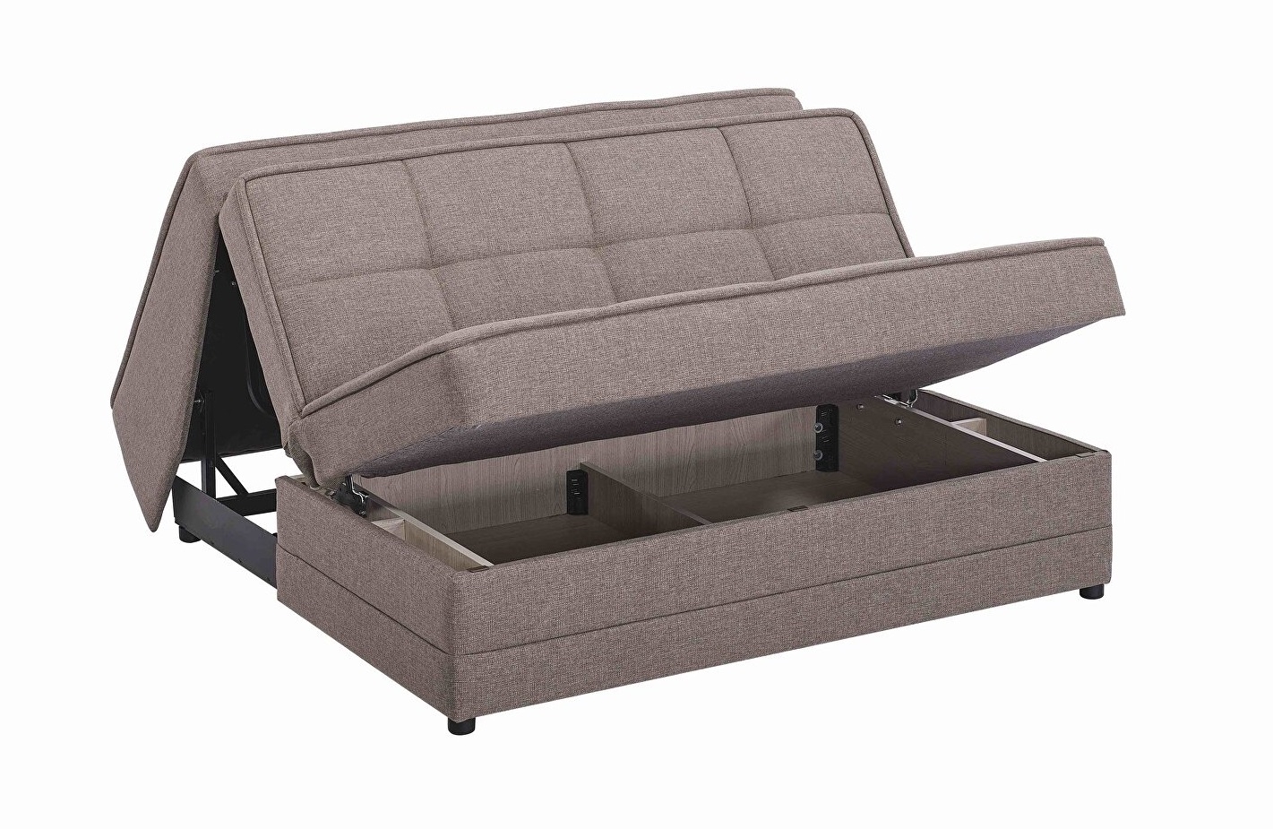 Studio Chenille Fabric Storage Convertible Sleeper Loveseat