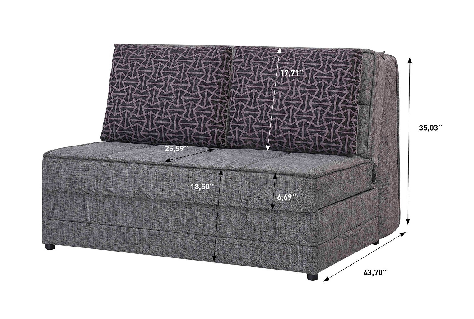 Studio Fabric Storage Convertible Sleeper Set
