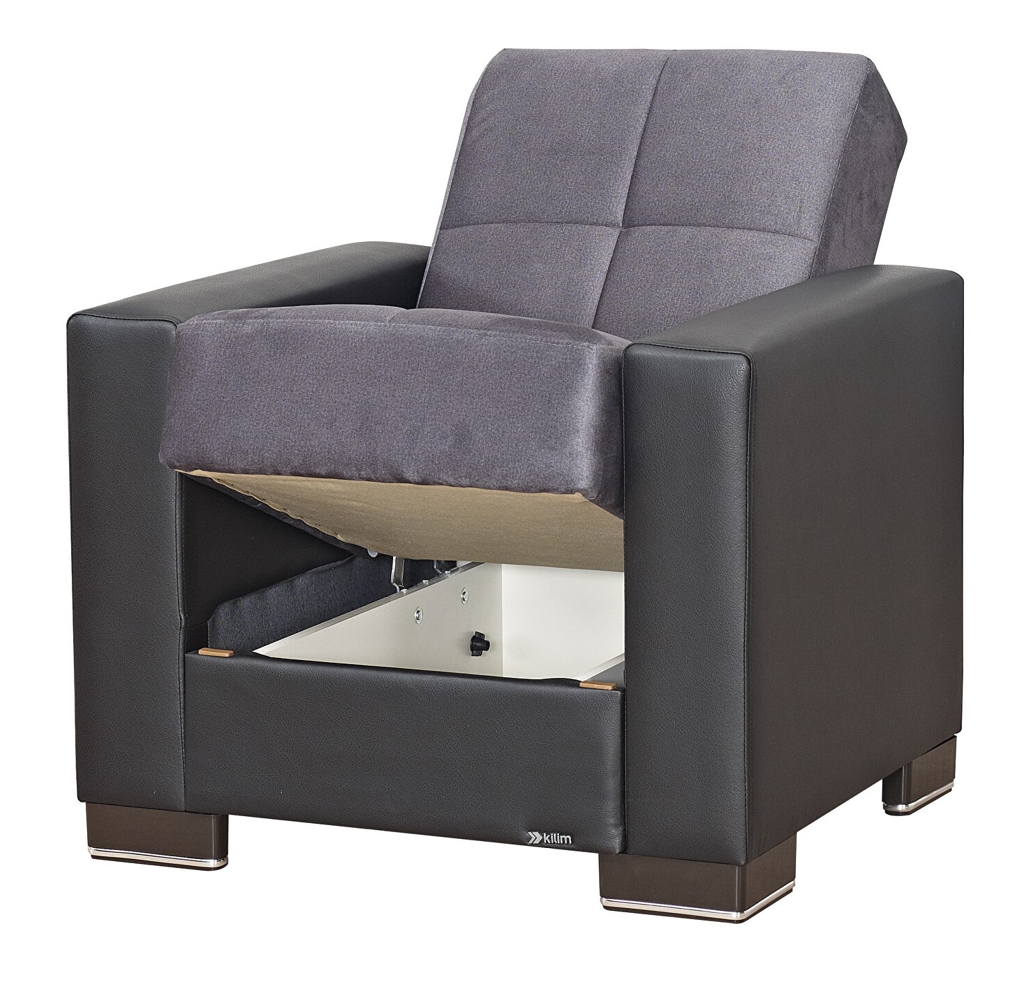 Armada Microfiber Fabric/PU Convertible Sleeper Chair