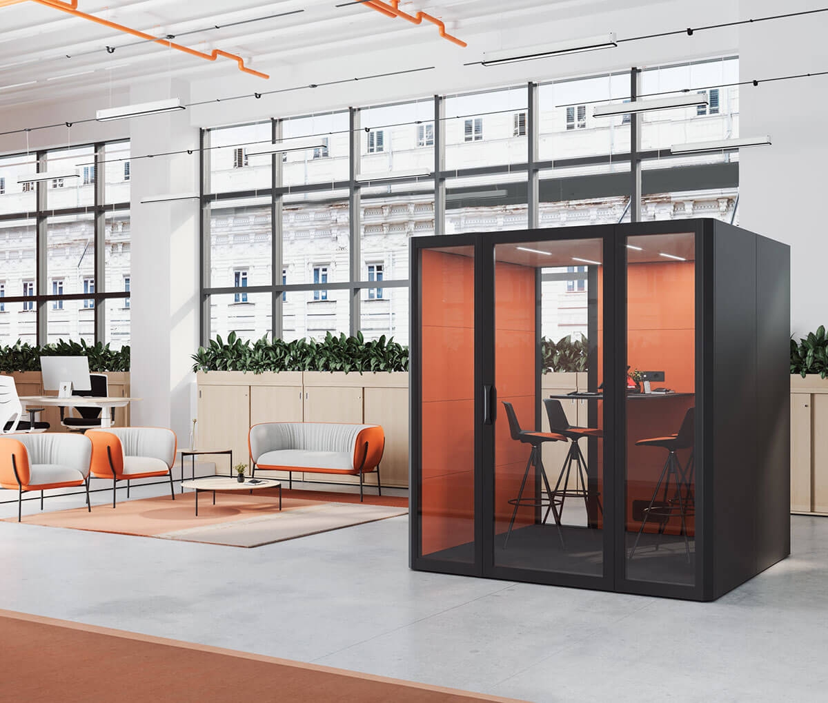 QYOS 400 Office Phone Booth for 4 Persons