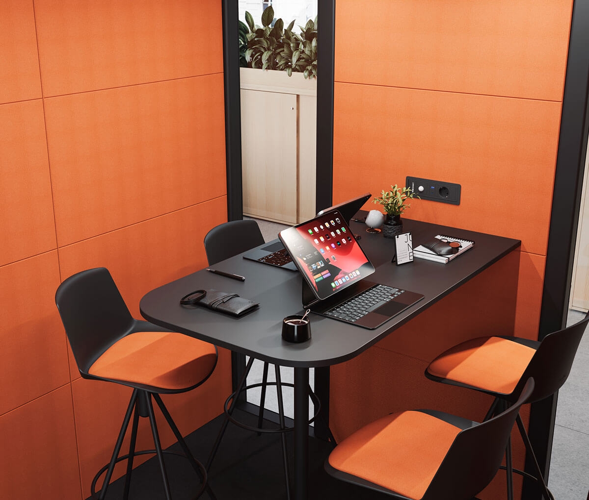 QYOS 400 Office Phone Booth for 4 Persons