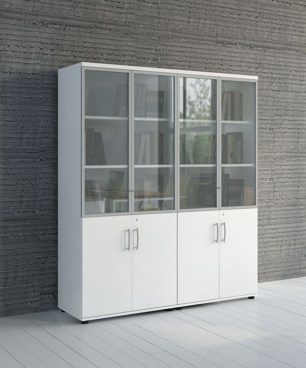 Standard Office Cabinet w/Glass Doors & 5 Shelves