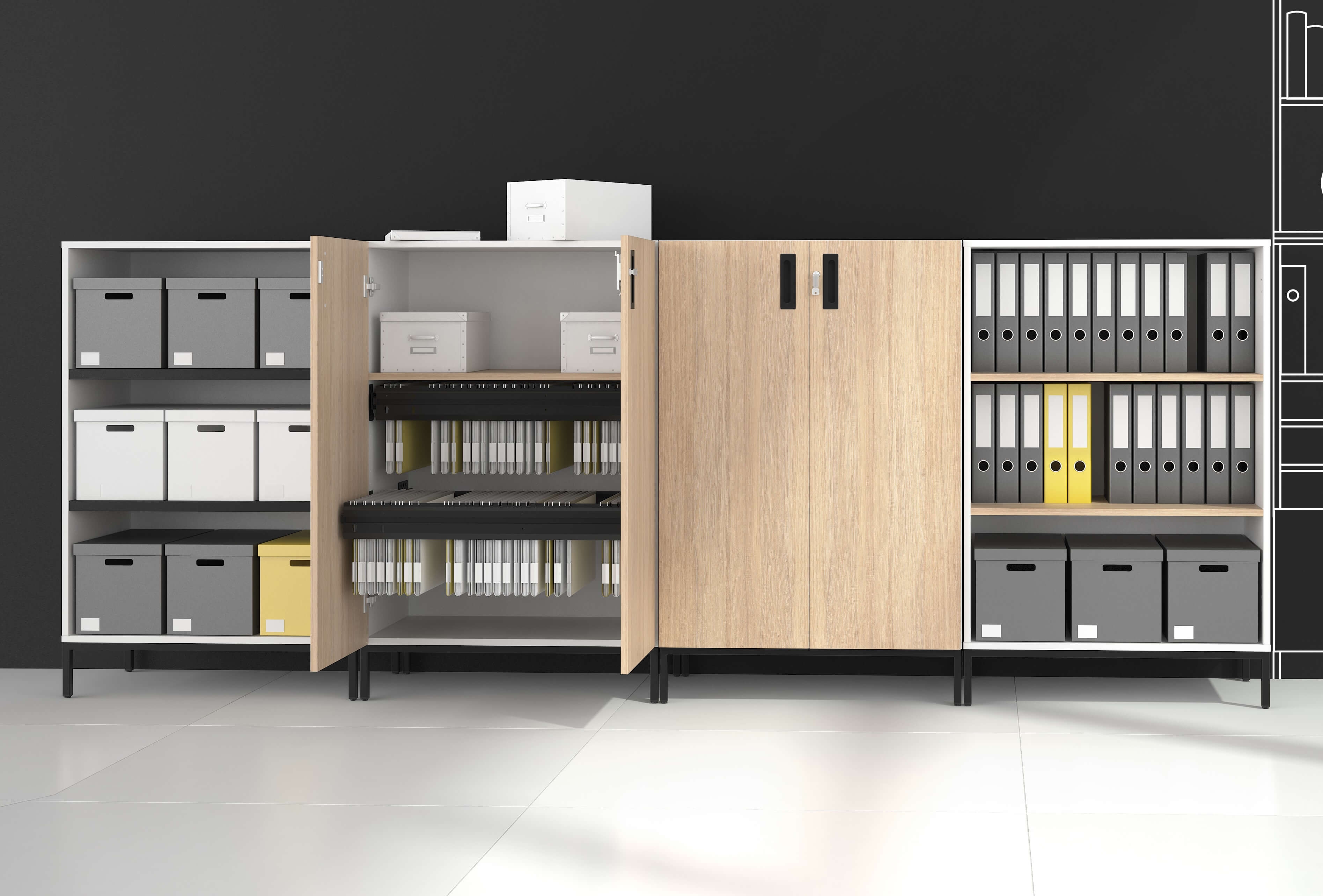 Choice 3H Office Cabinet w/Lock, Width 31.4"