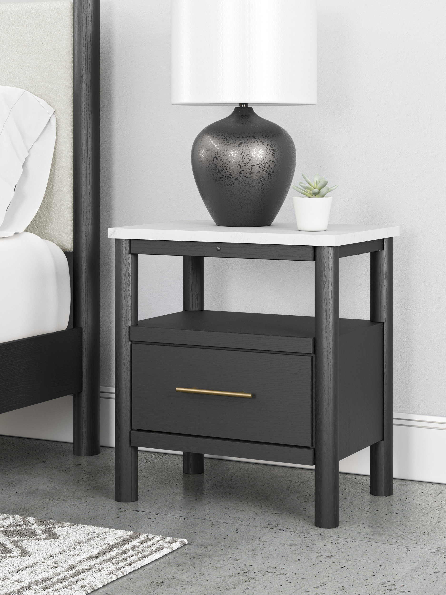 Cadmori Wood/Fabric Upholstered Panel Bedroom Set