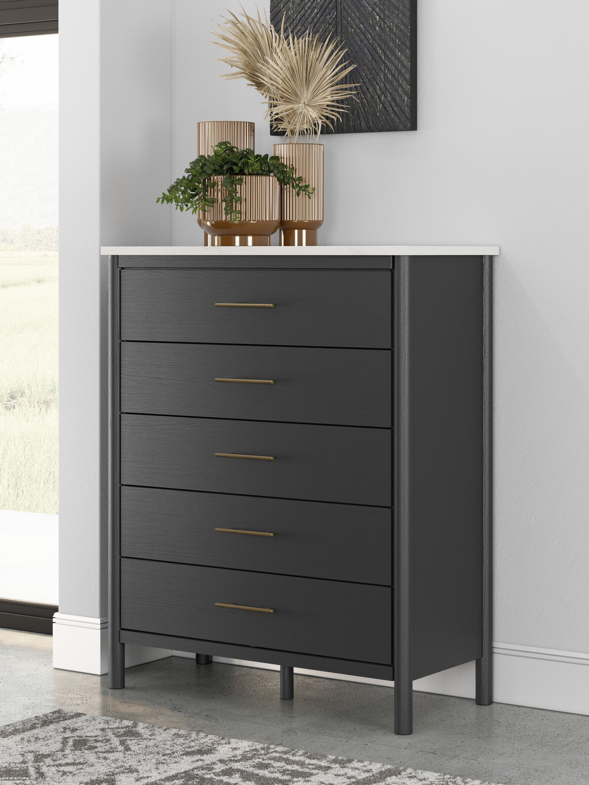 Cadmori Wood/Fabric Upholstered Panel Bedroom Set