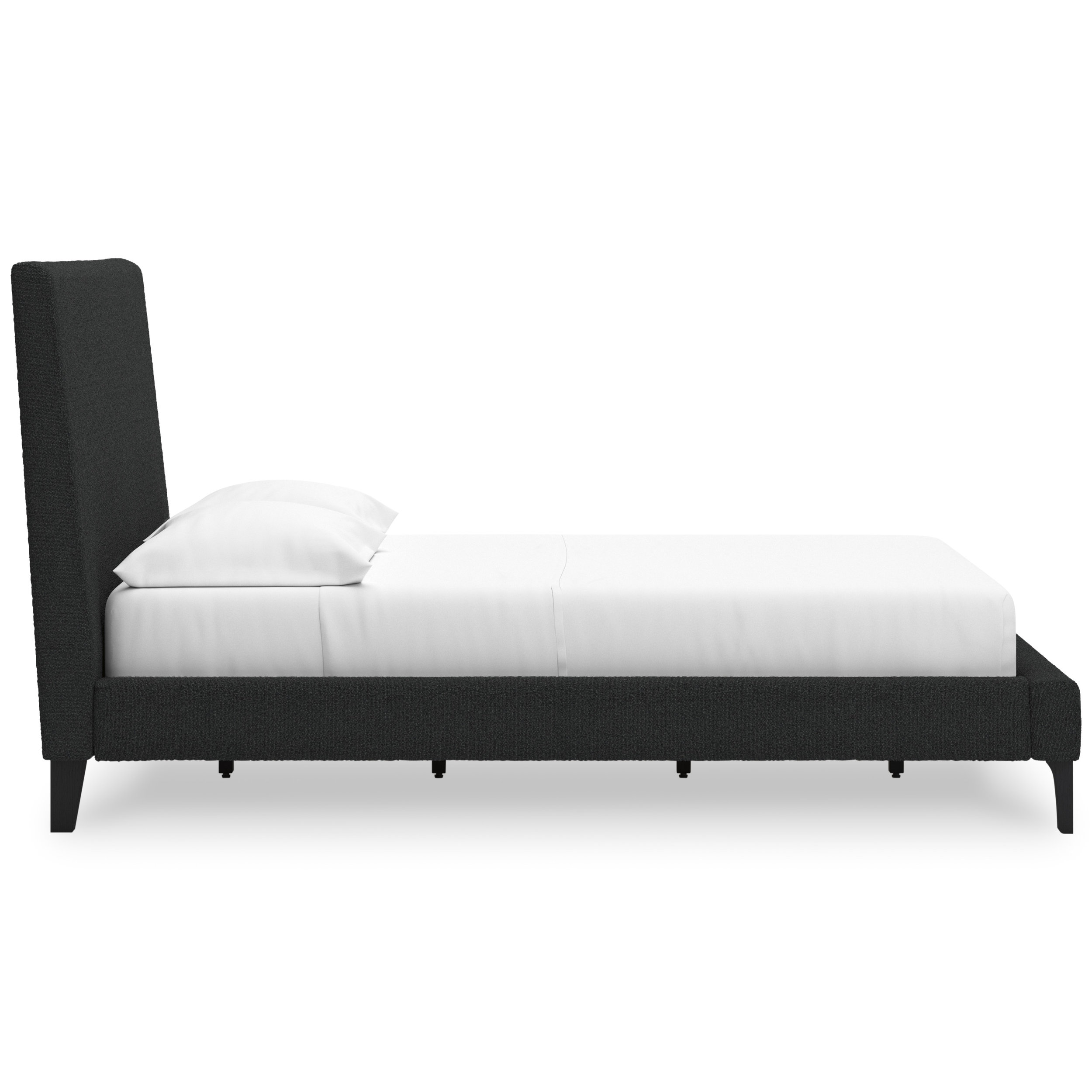 Cadmori Wood/Fabric Upholstered Panel Bedroom Set w/Roll Slats