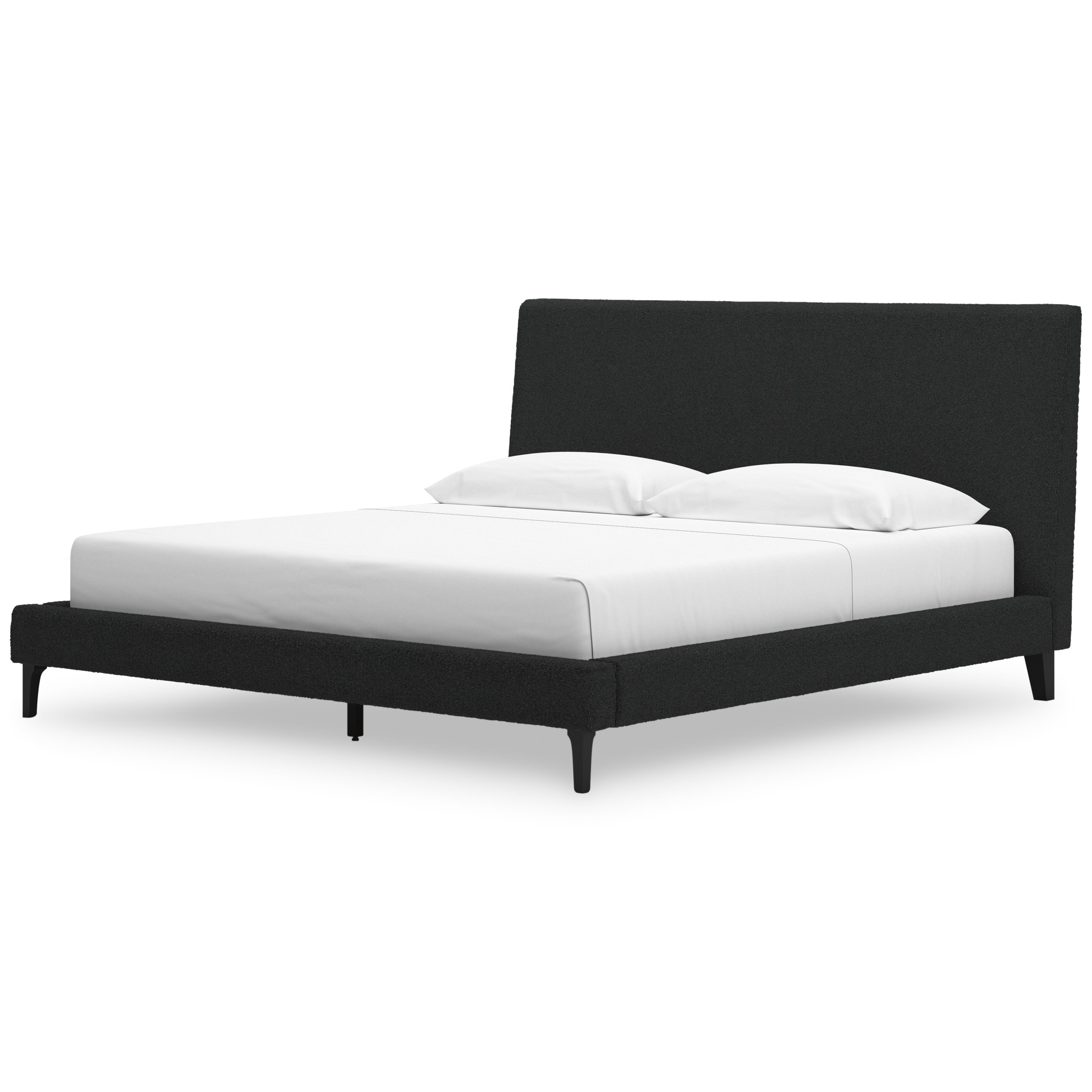 Cadmori Wood/Fabric Upholstered Panel Bedroom Set w/Roll Slats