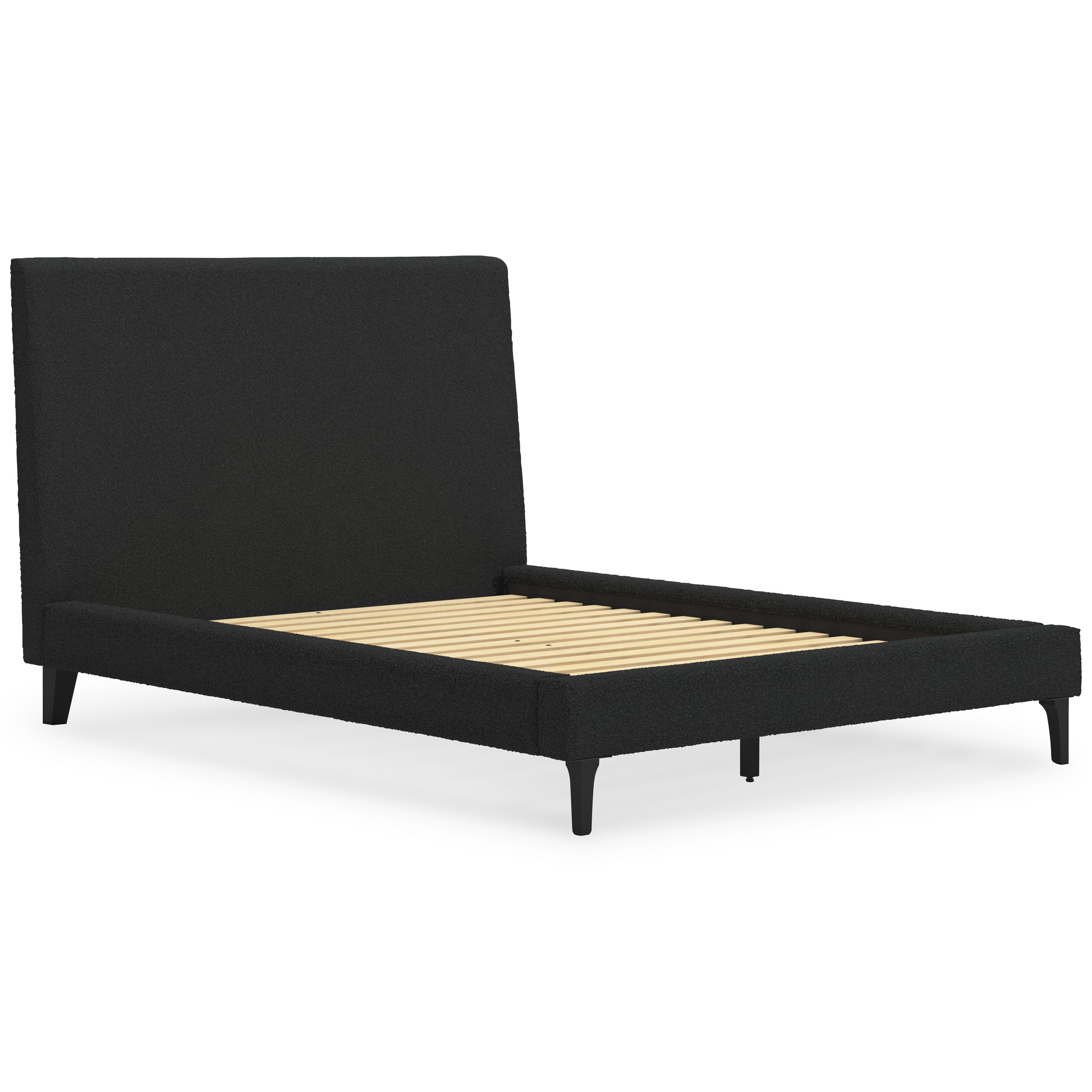 Cadmori Wood/Fabric Upholstered Panel Bedroom Set w/Roll Slats