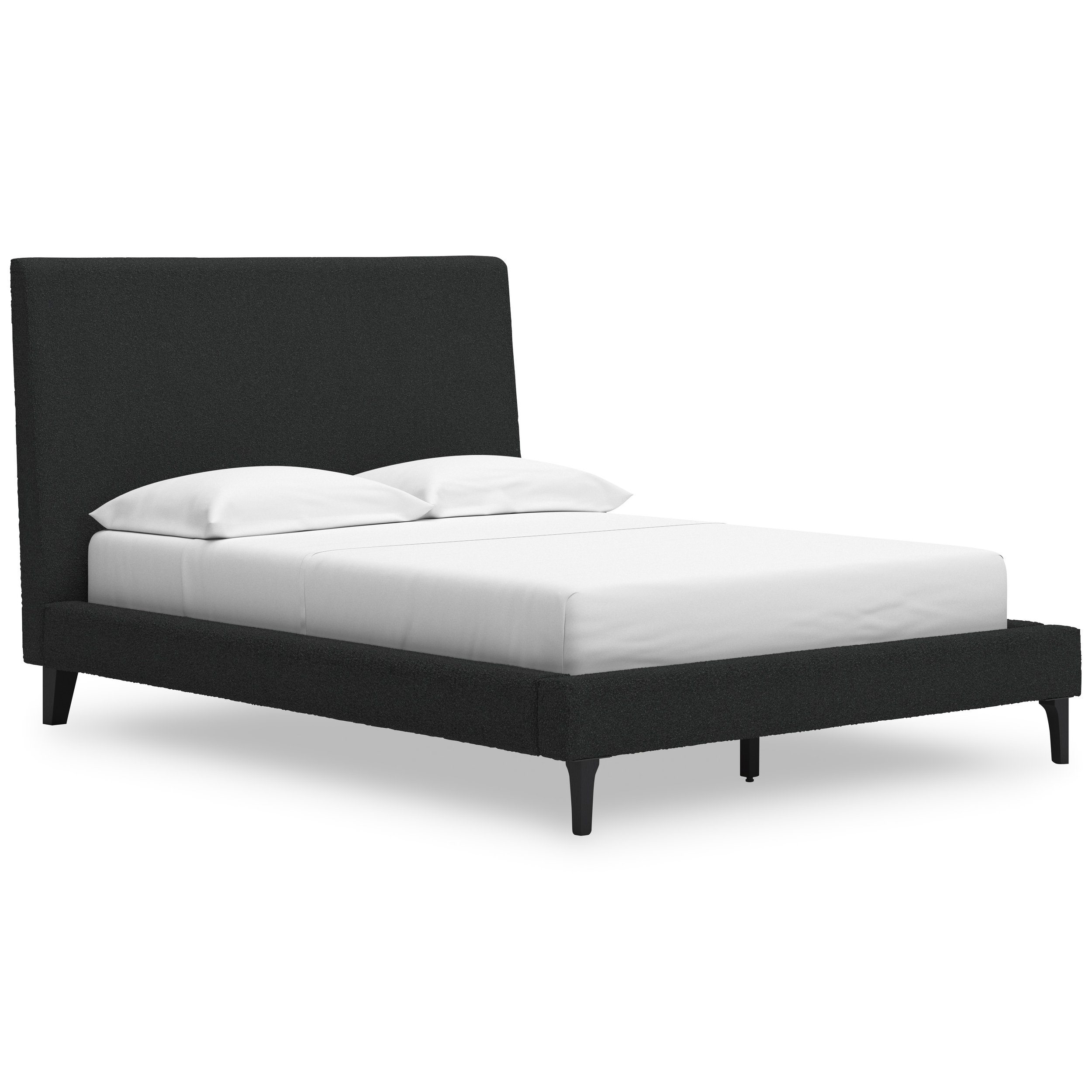 Cadmori Wood/Fabric Upholstered Panel Bedroom Set w/Roll Slats