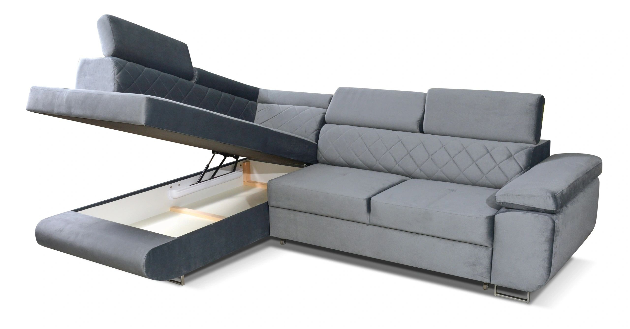 Laguna L-Shaped Fabric Convertible Storage Sectional Sofa