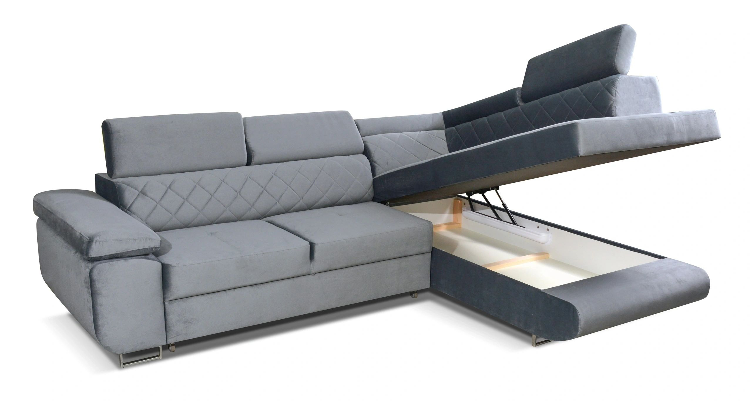 Laguna L-Shaped Fabric Right Convertible Storage Sectional Sofa