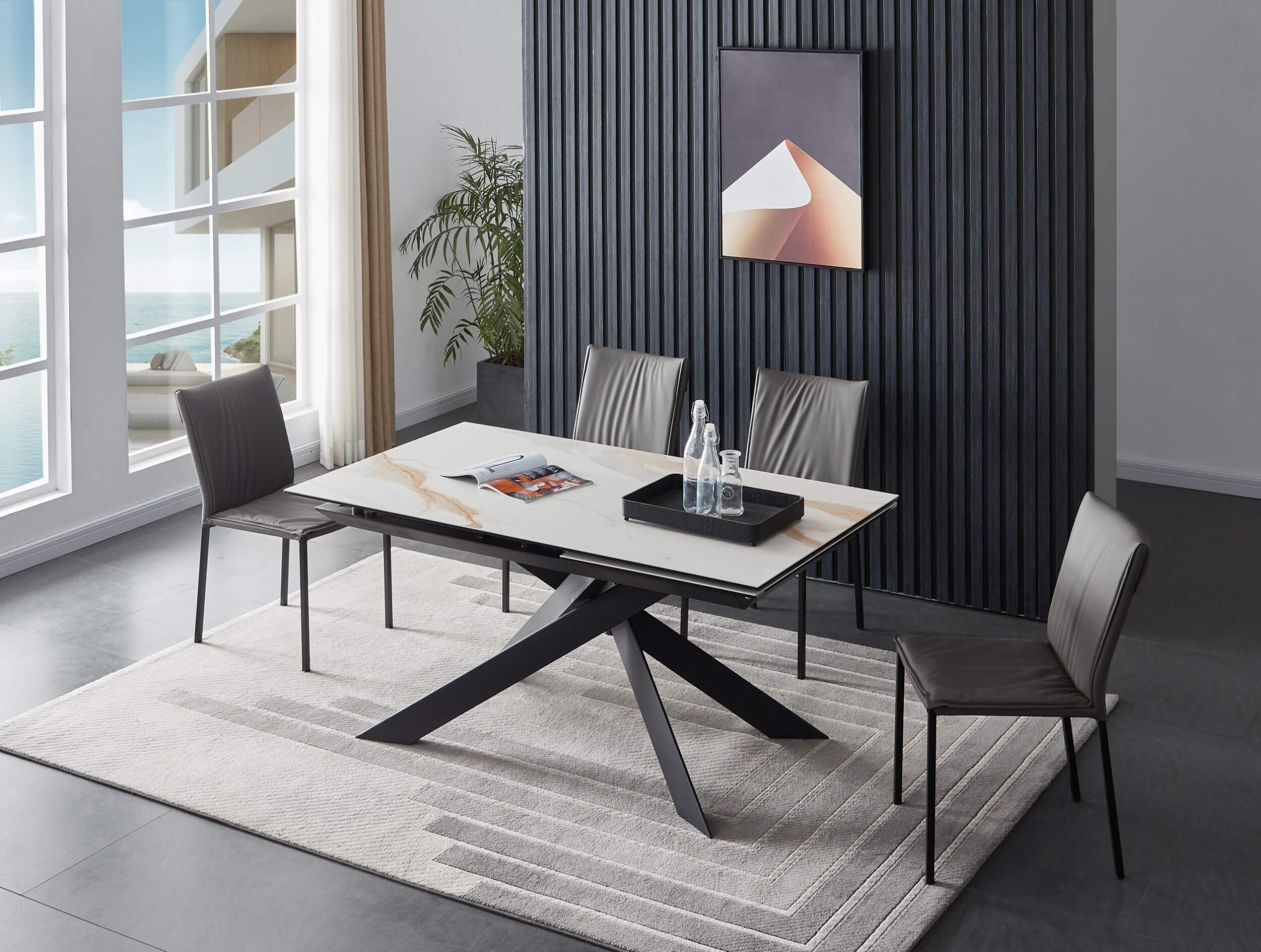 Calcutta Ceramic Extendable Dining Table