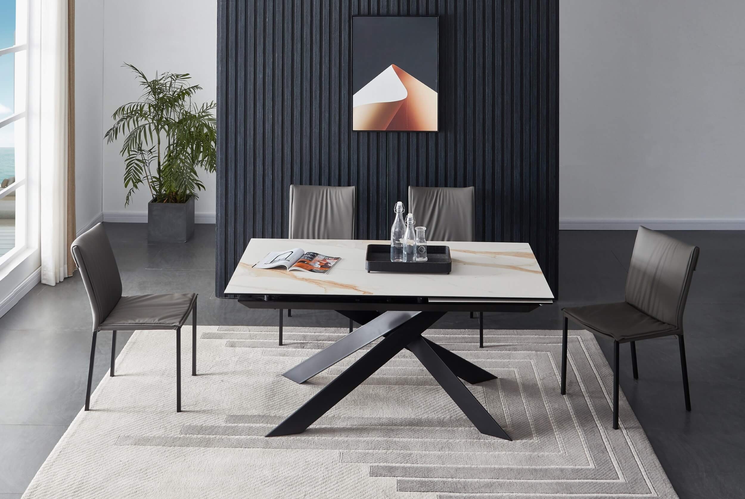Calcutta Ceramic Extendable Dining Table