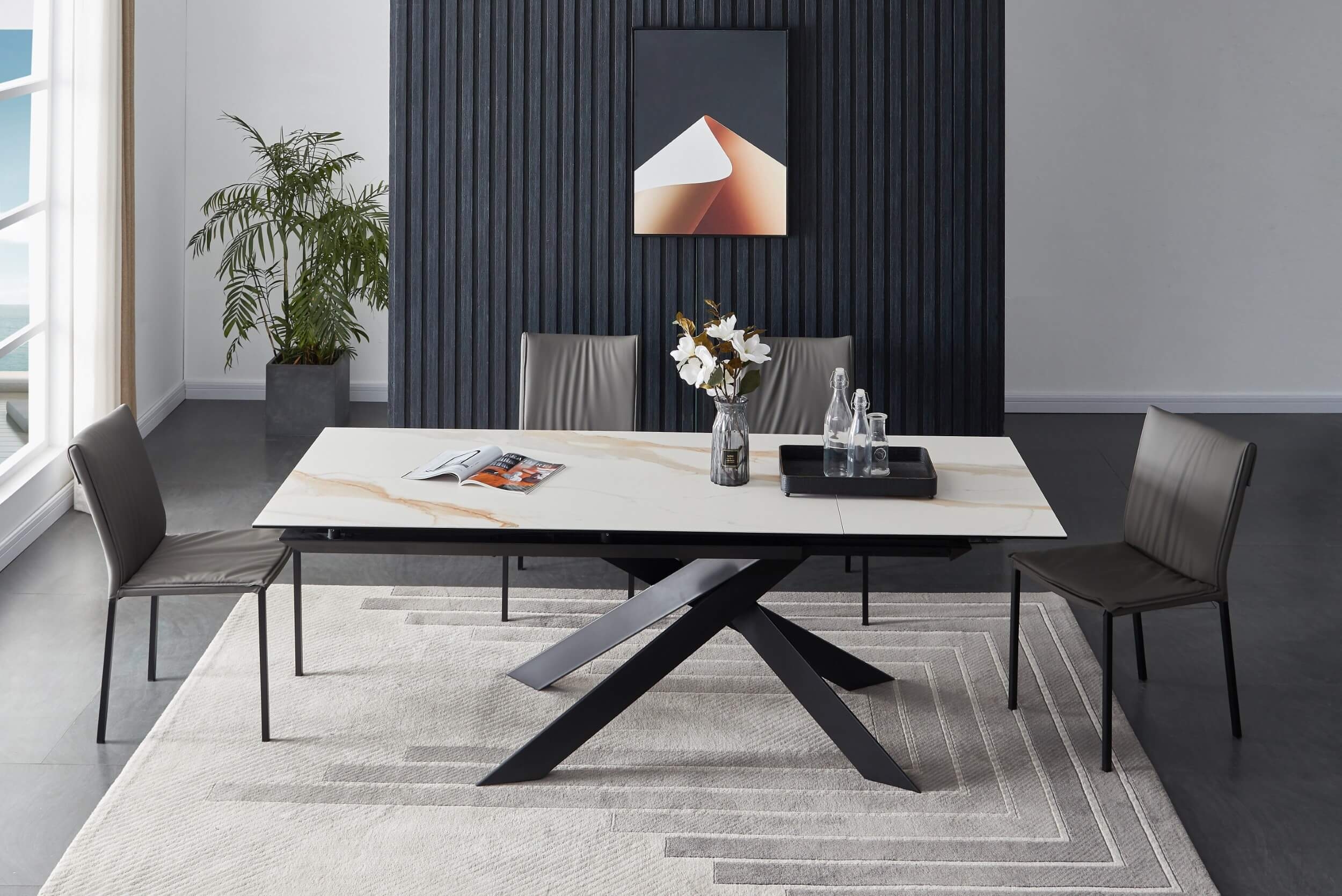 Calcutta Ceramic Extendable Dining Table