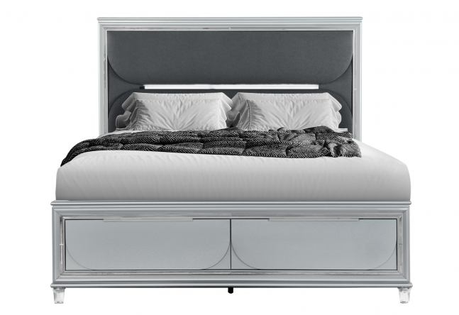 Caleb Wood Panel Storage Bed w/LED, King Size