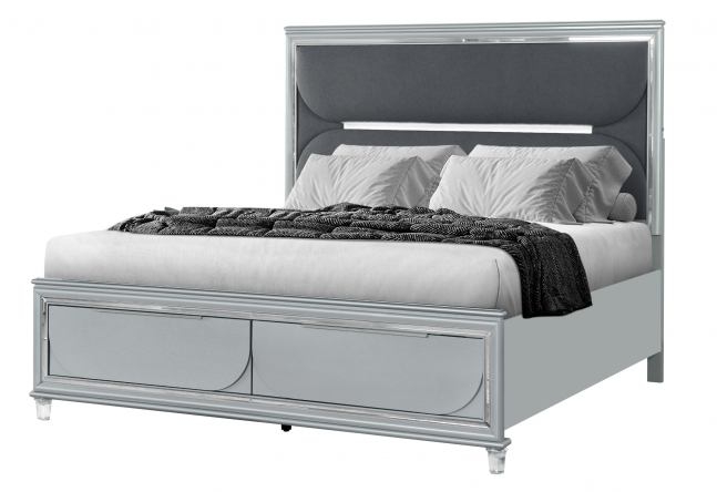 Caleb Wood Panel Storage Bed w/LED
