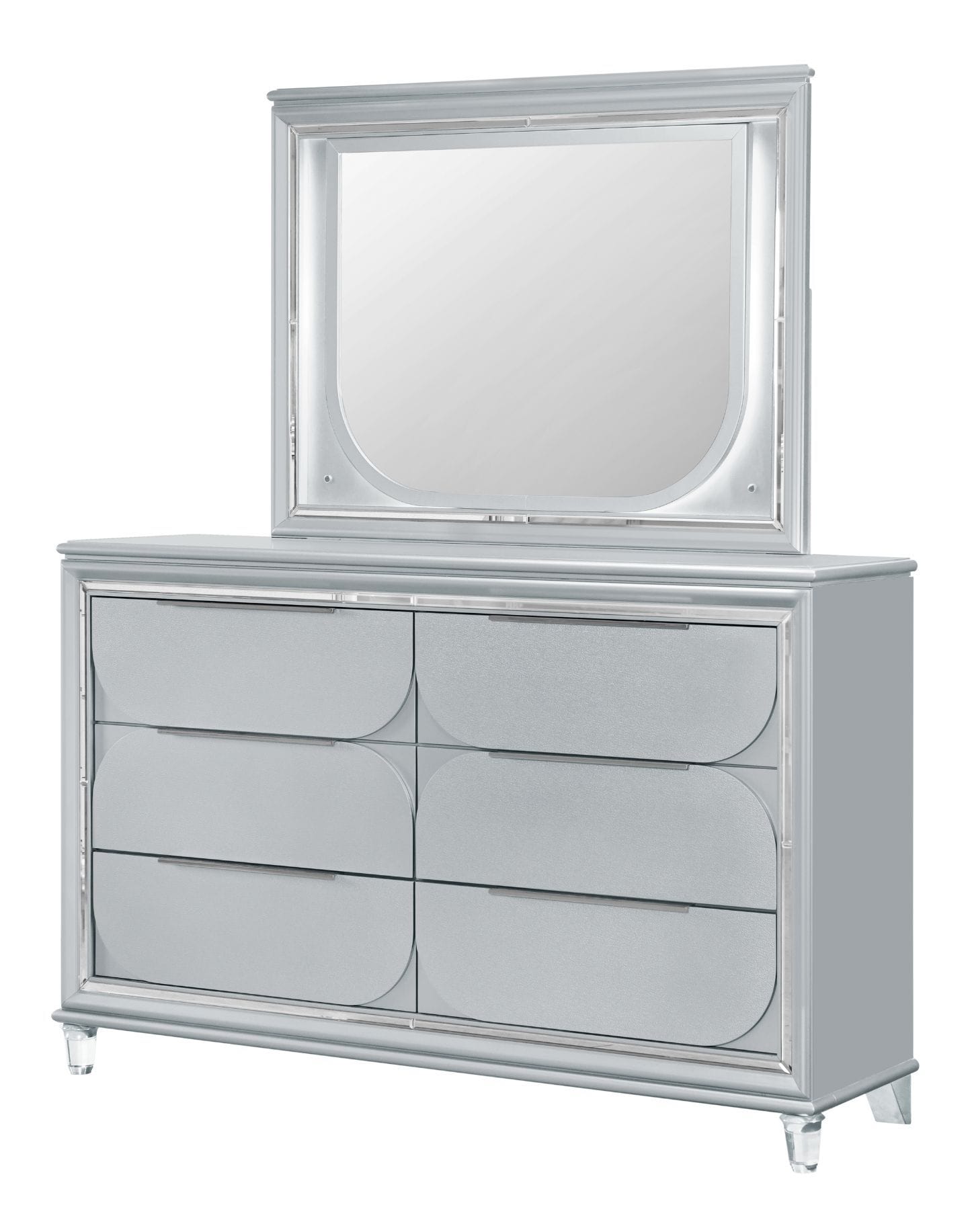 Caleb Wood Veneer Mirror with LED Lighting