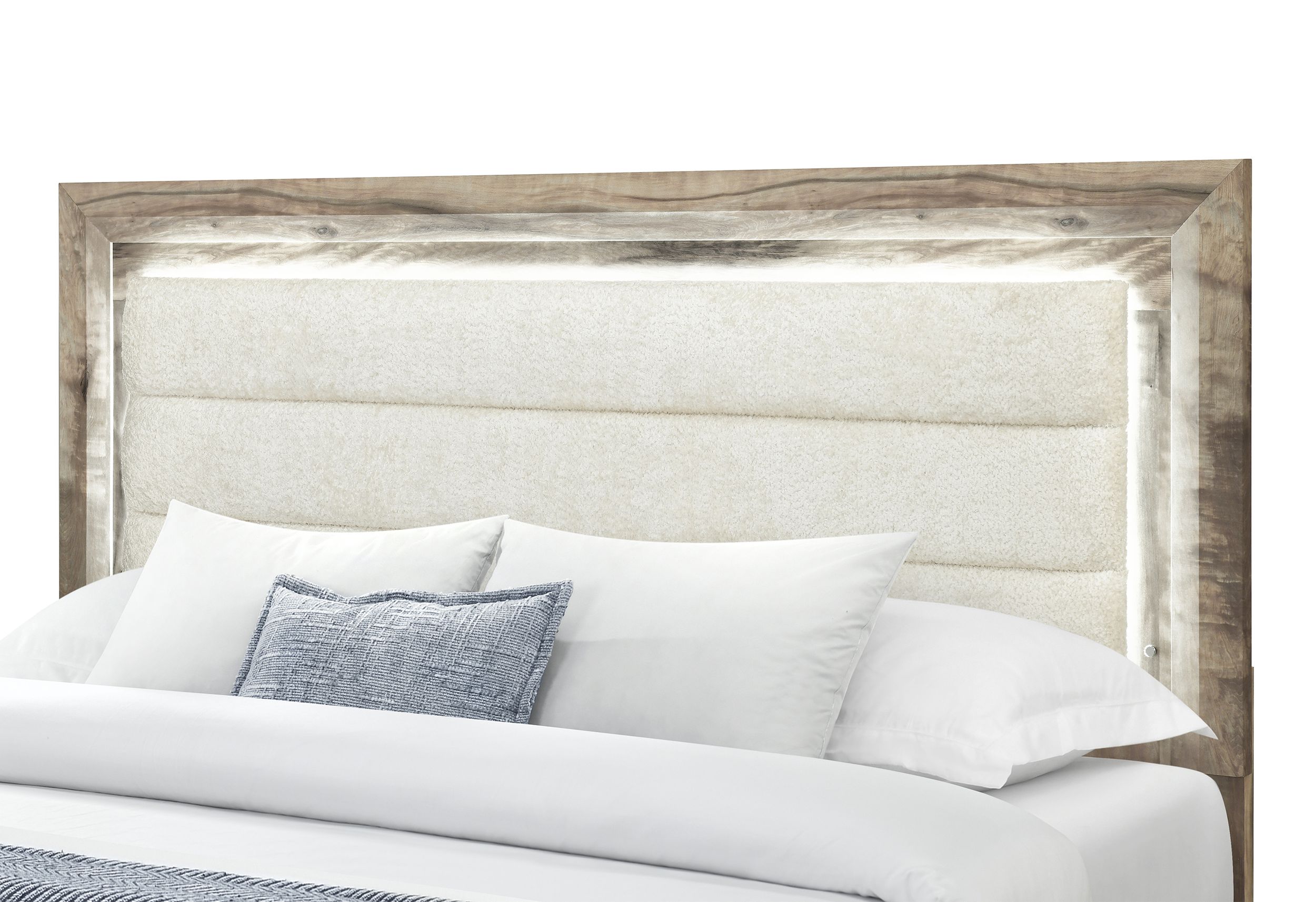 Callie King Size Panel Storage Bed with LED