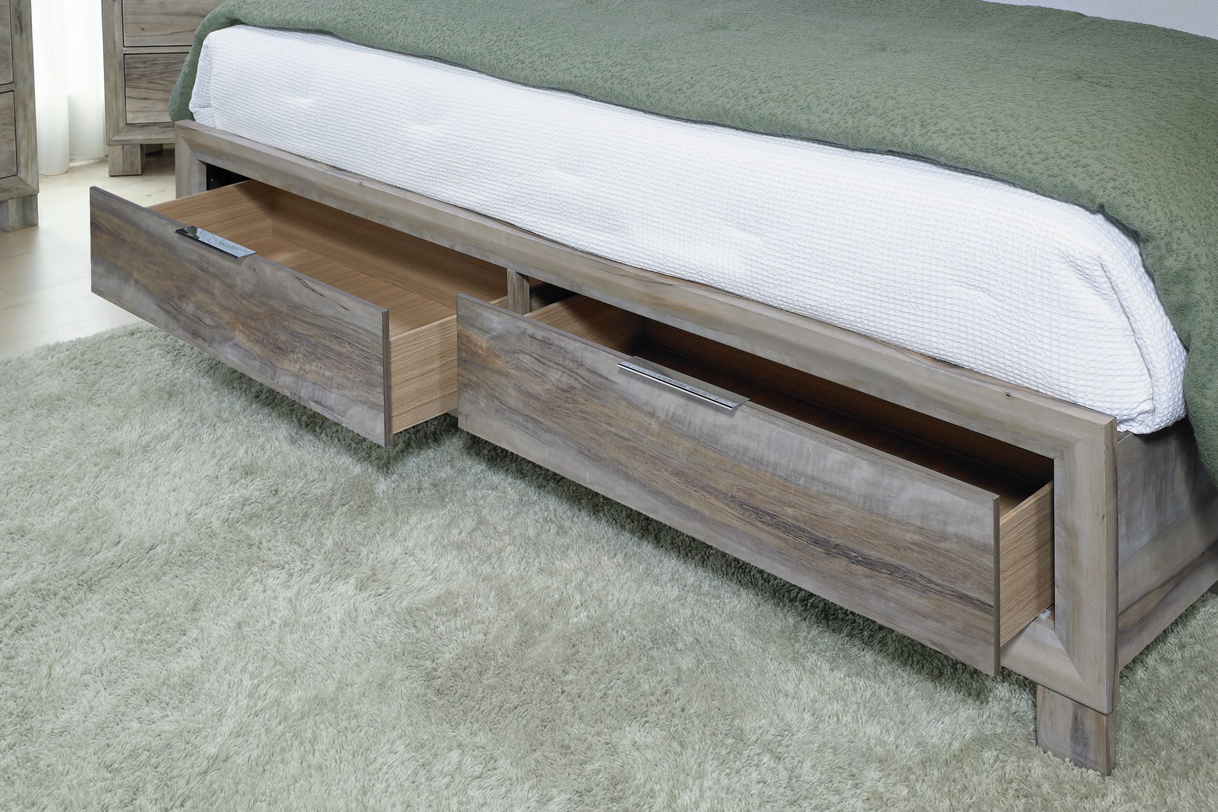 Callie King Size Panel Storage Bed with LED