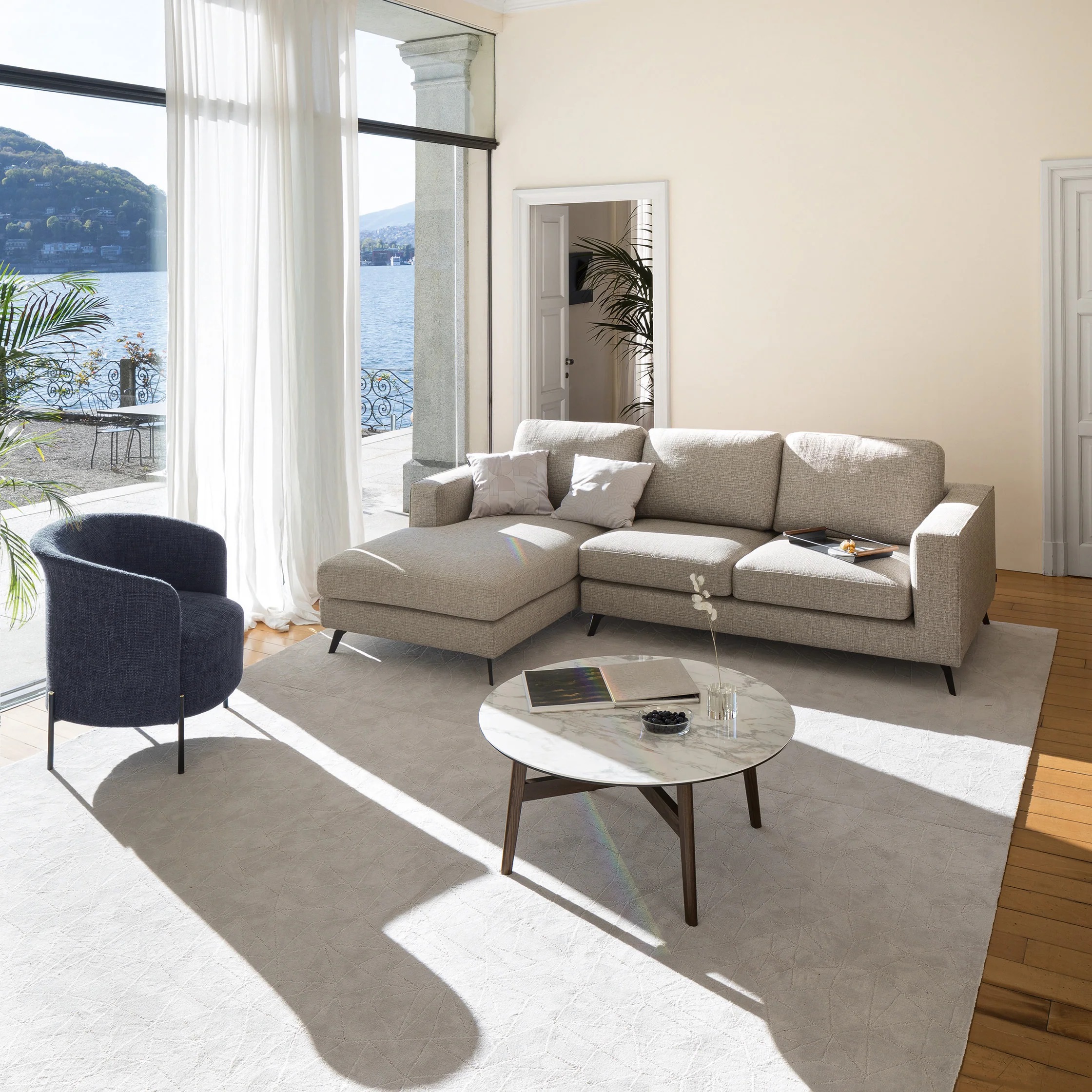 Abrey Laminated Ceramic-Glass/Wood Coffee Table