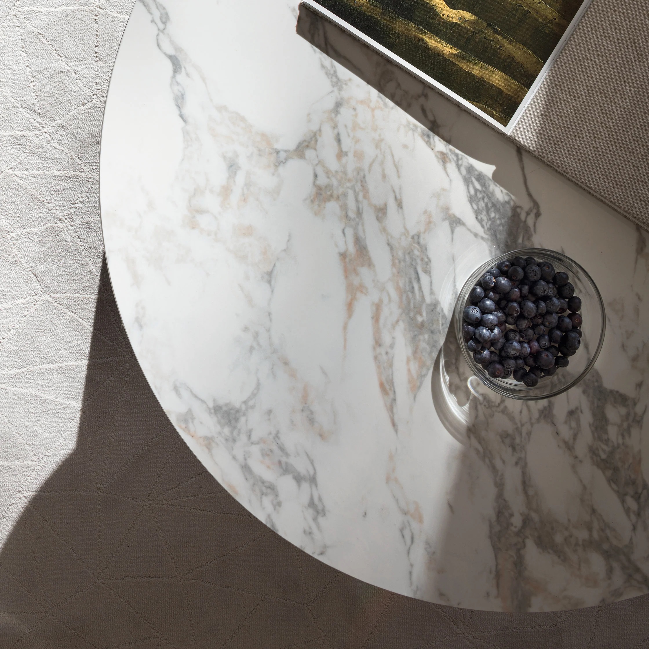 Abrey Laminated Ceramic-Glass/Wood Coffee Table