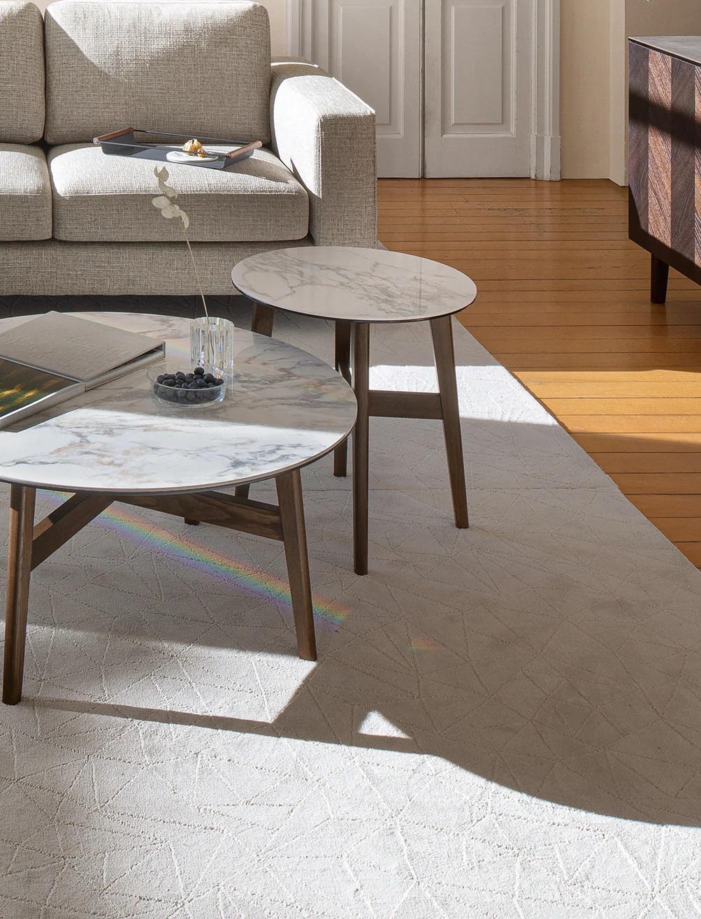 Abrey Laminated Ceramic-Glass/Wood Side Table