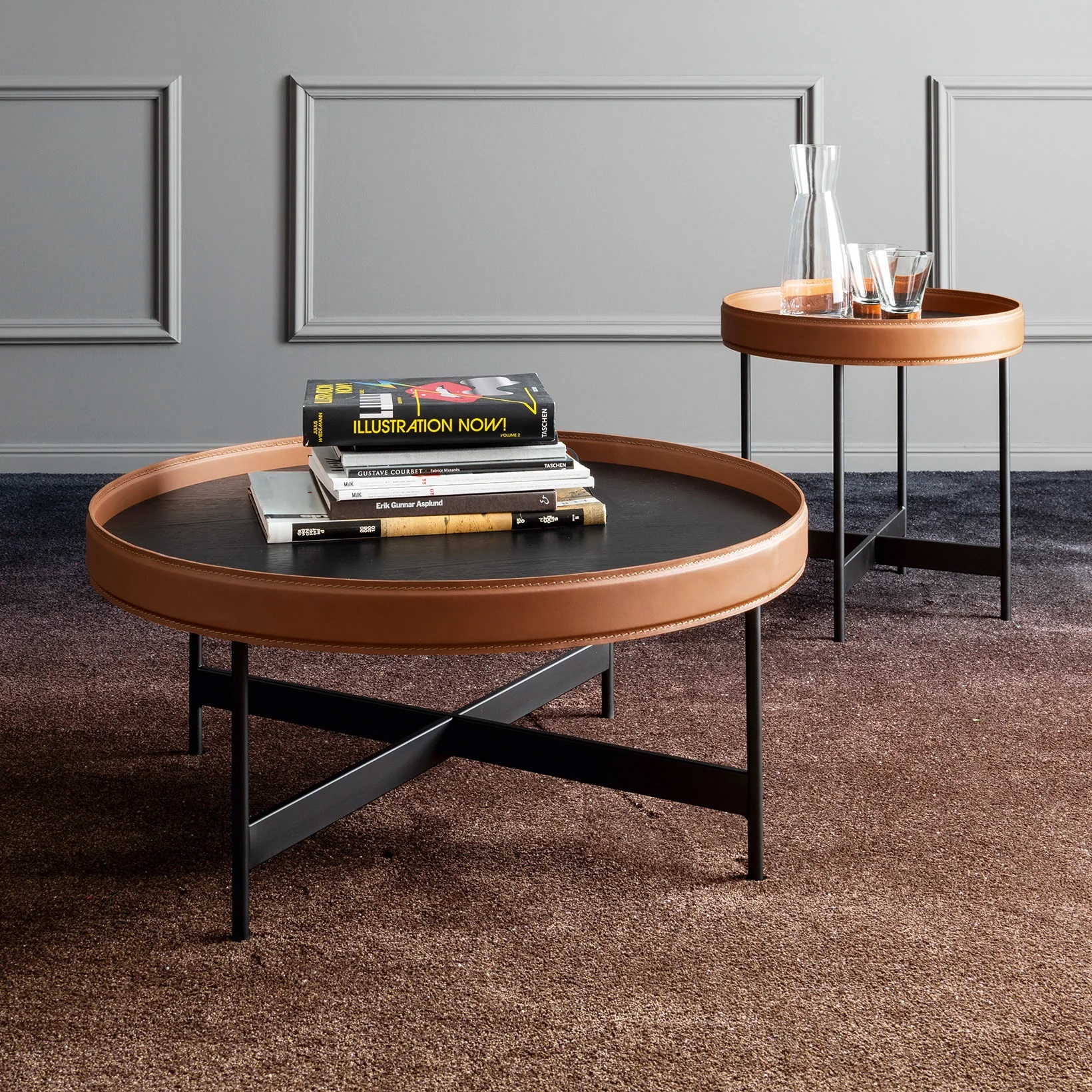 Arena Metal/Regenerated Leather Coffee Table