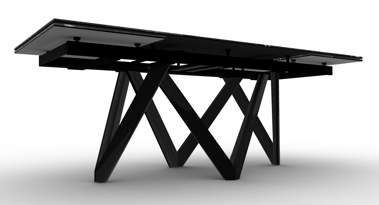 Cartesio W78.8"-118.1" Rectangular Ceramic/Wood Extendable Dining Table
