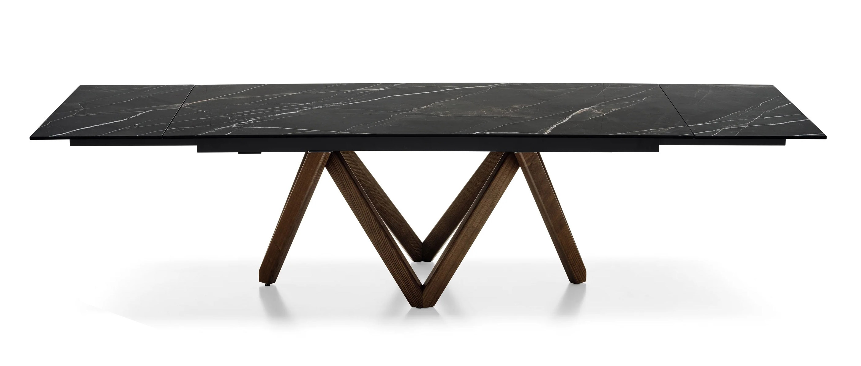 Cartesio W78.8"-118.1" Rectangular Ceramic/Wood Extendable Dining Table
