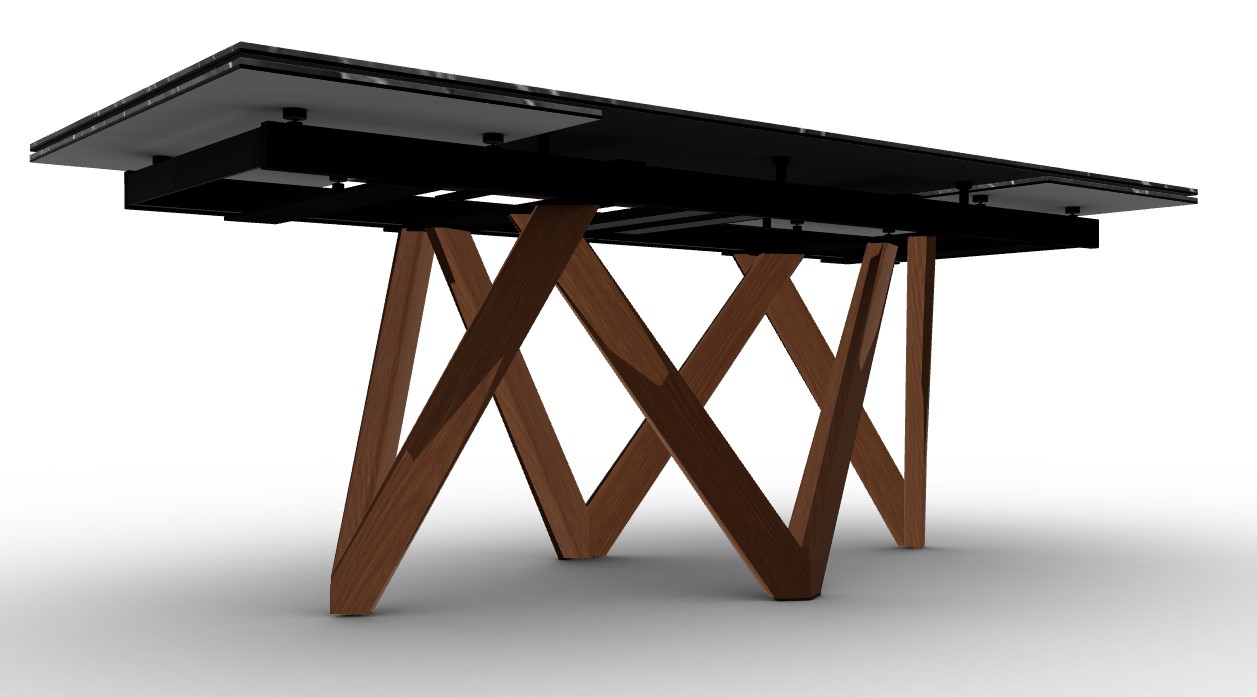 Cartesio W78.8"-118.1" Rectangular Ceramic/Wood Extendable Dining Table