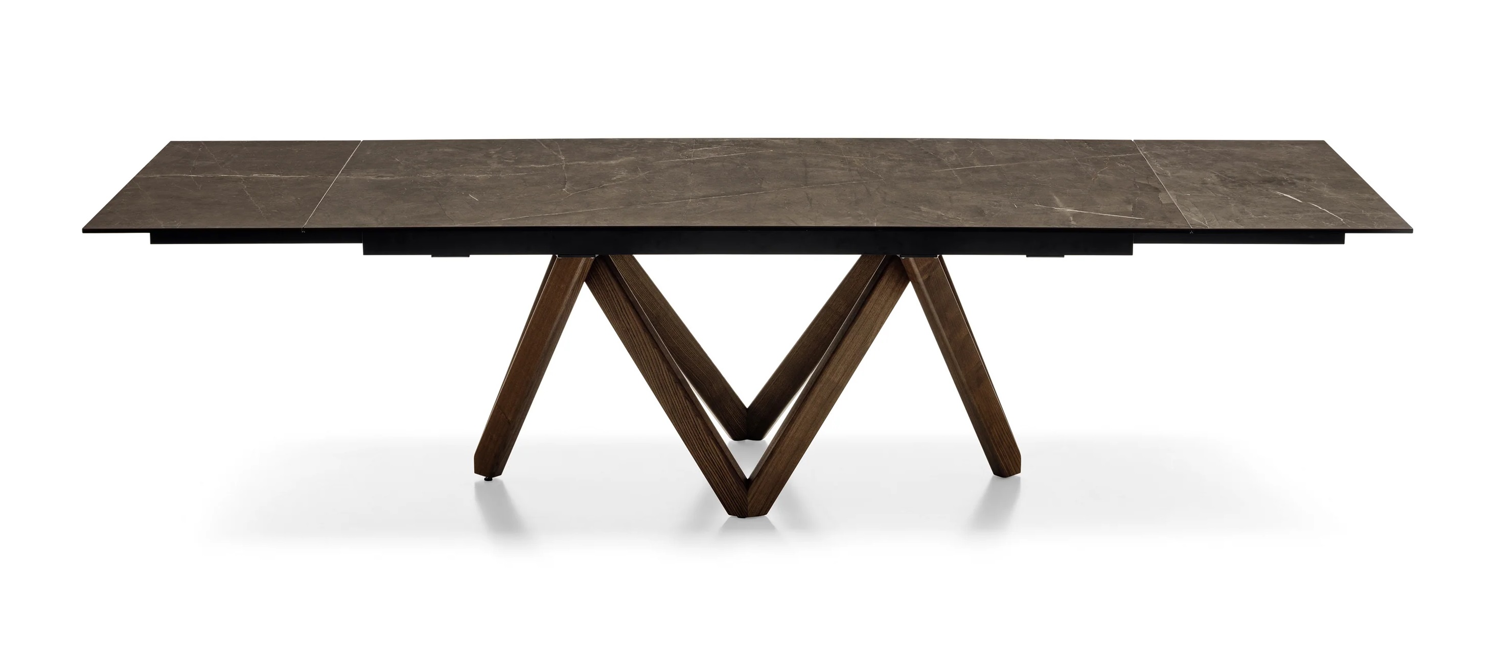 Cartesio W78.8"-118.1" Rectangular Ceramic/Wood Extendable Dining Table