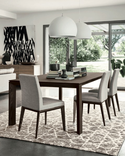 Bess Low Fabric/Wood Customizable Dining Chair