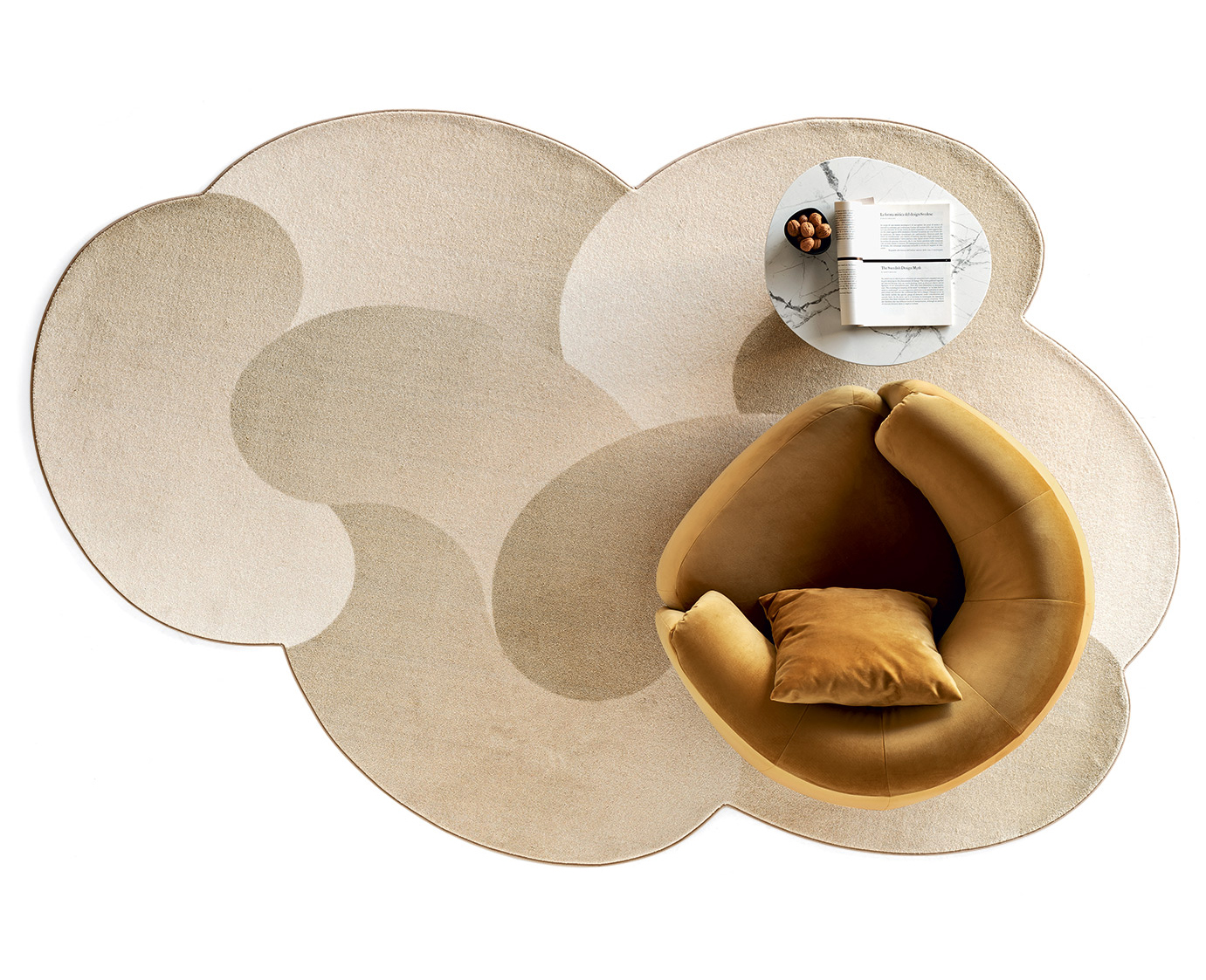 Curved Medium Polyamide Digital Print Rug