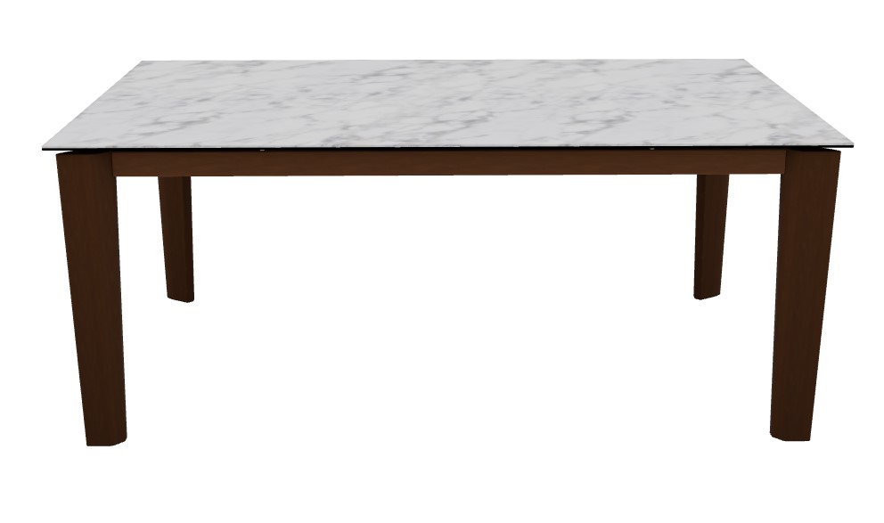 Dogma W70.9"-94.5" Rectangular Ceramic/Wood Veneer//Wood Extendable Dining Table