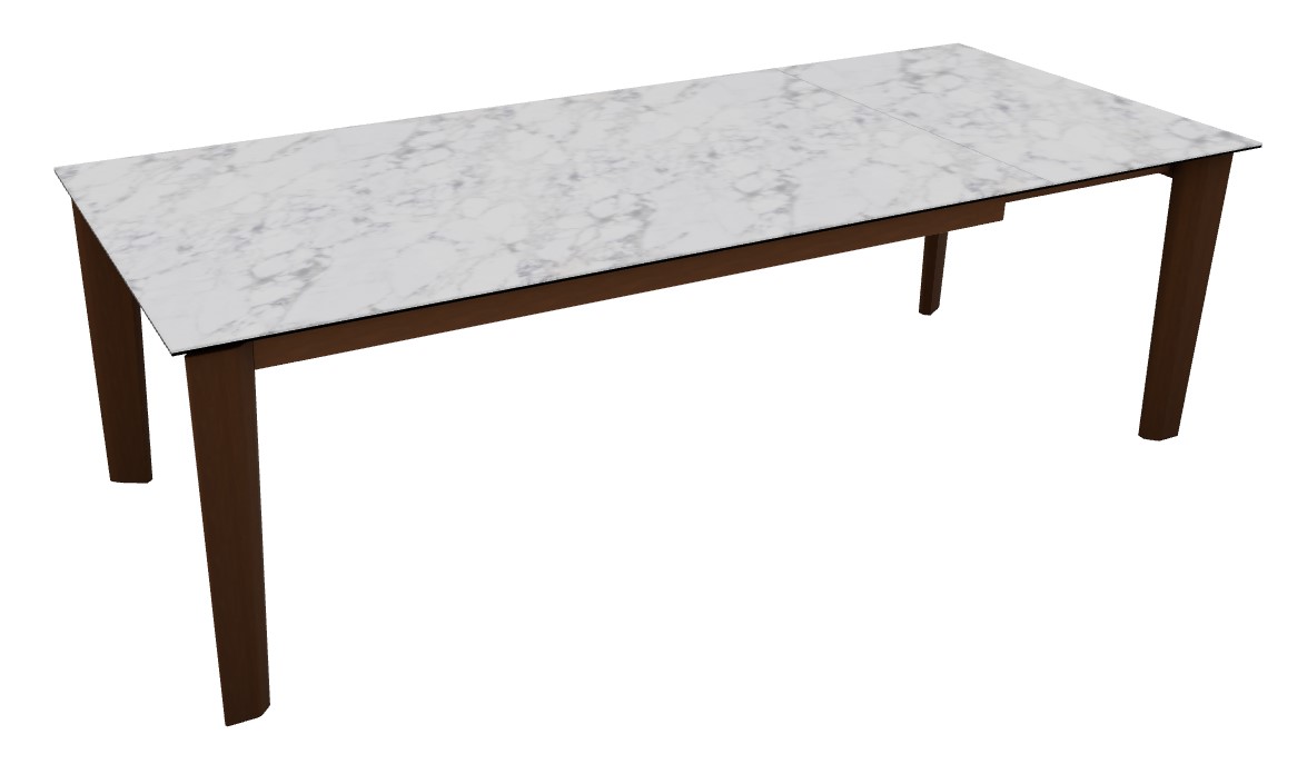 Dogma W70.9"-94.5" Rectangular Ceramic/Wood Veneer//Wood Extendable Dining Table