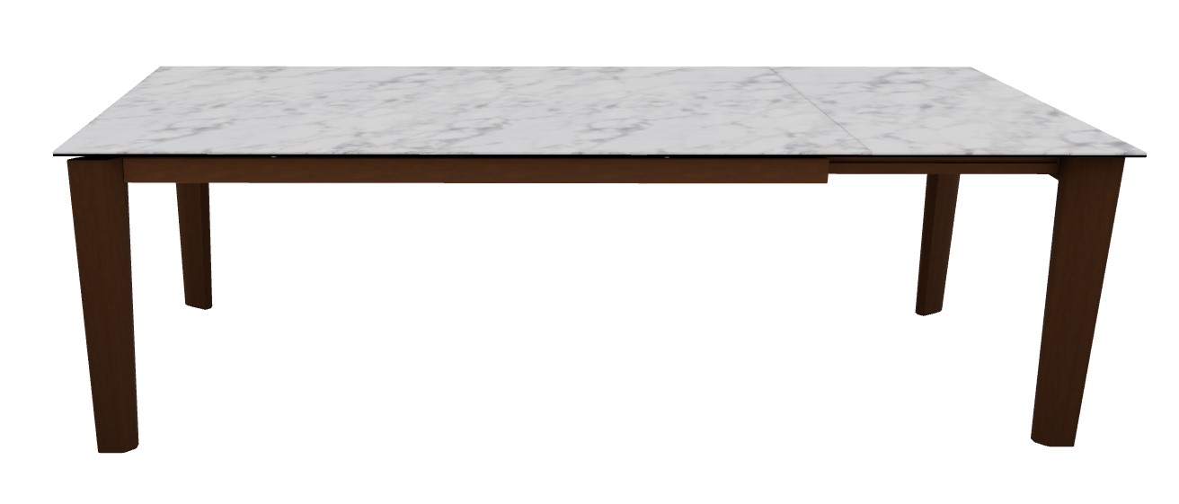 Dogma W70.9"-94.5" Rectangular Ceramic/Wood Veneer//Wood Extendable Dining Table