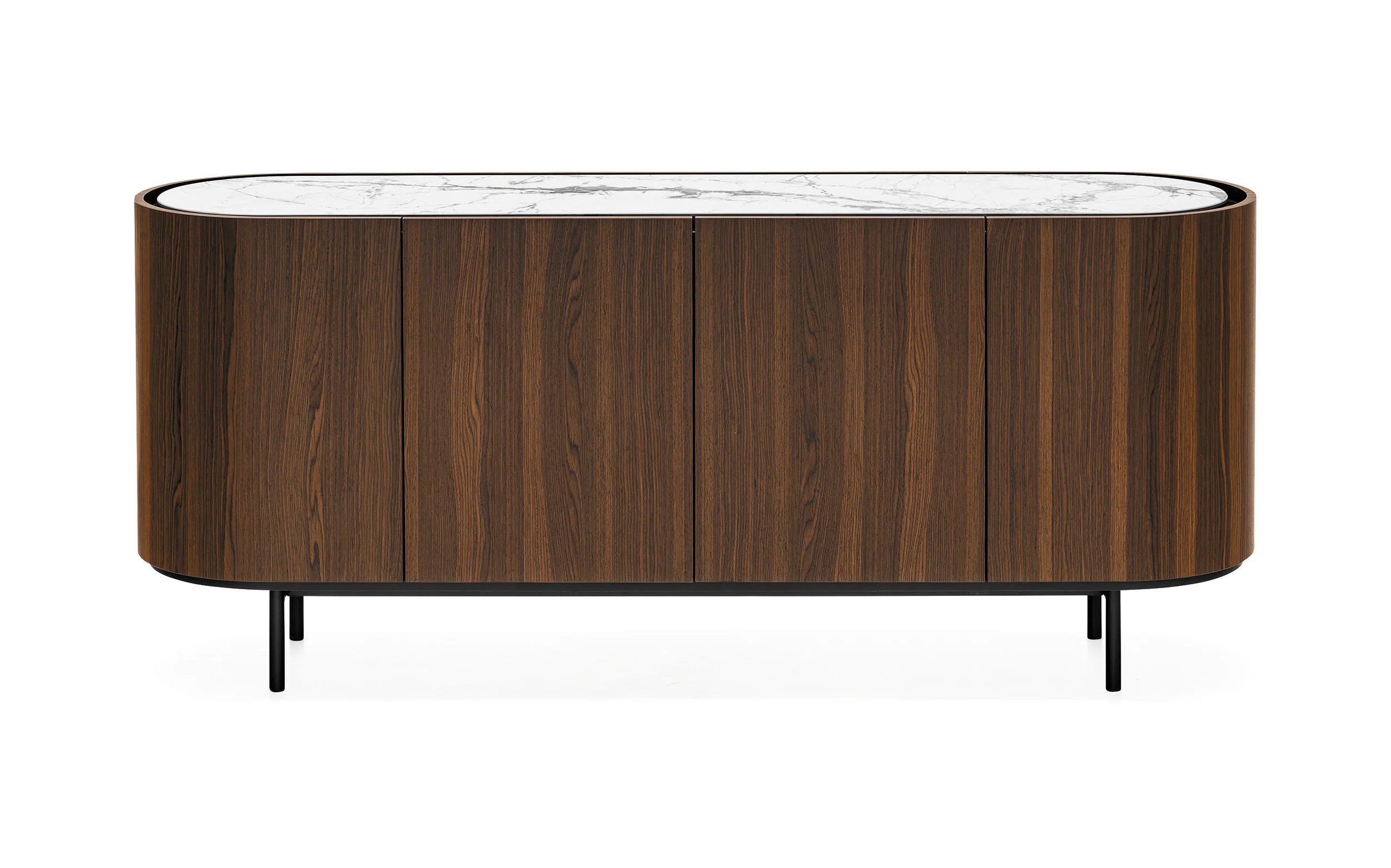 Lake Wood/Ceramic/Metal Sideboard w/4 Doors