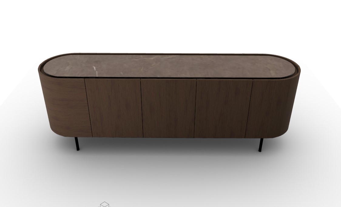 Lake Wood/Ceramic/Metal Sideboard w/5 Doors