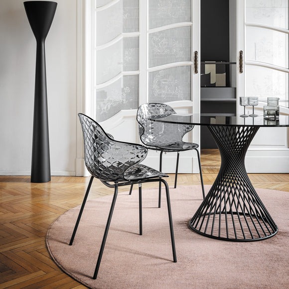 Vortex Metal/Glass Round Dining Table
